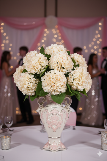 18" Pink Blush Hydrangea Stem with 7" Bloom – Artificial Silk Flower for Wedding, Home & Event Decoration